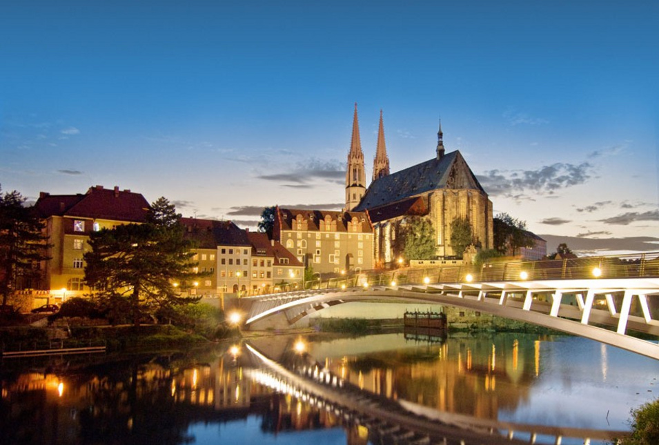 Peterskirche, Neiße und Neißebrücke Görlitz