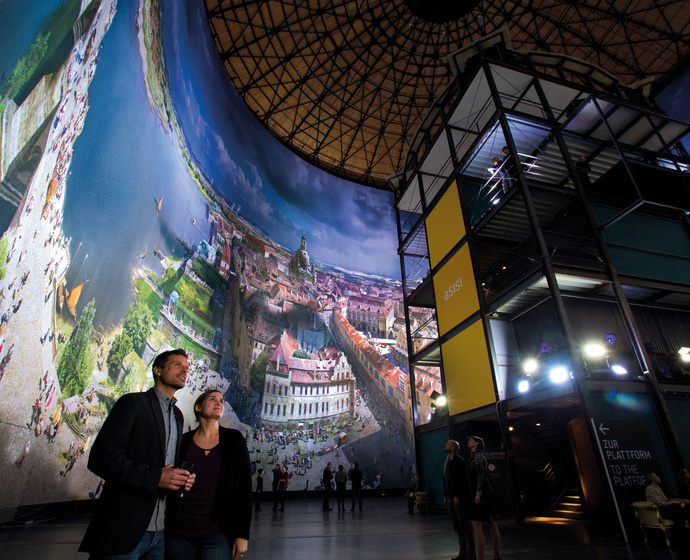 Dresden im Barock vor Besucherplattform 