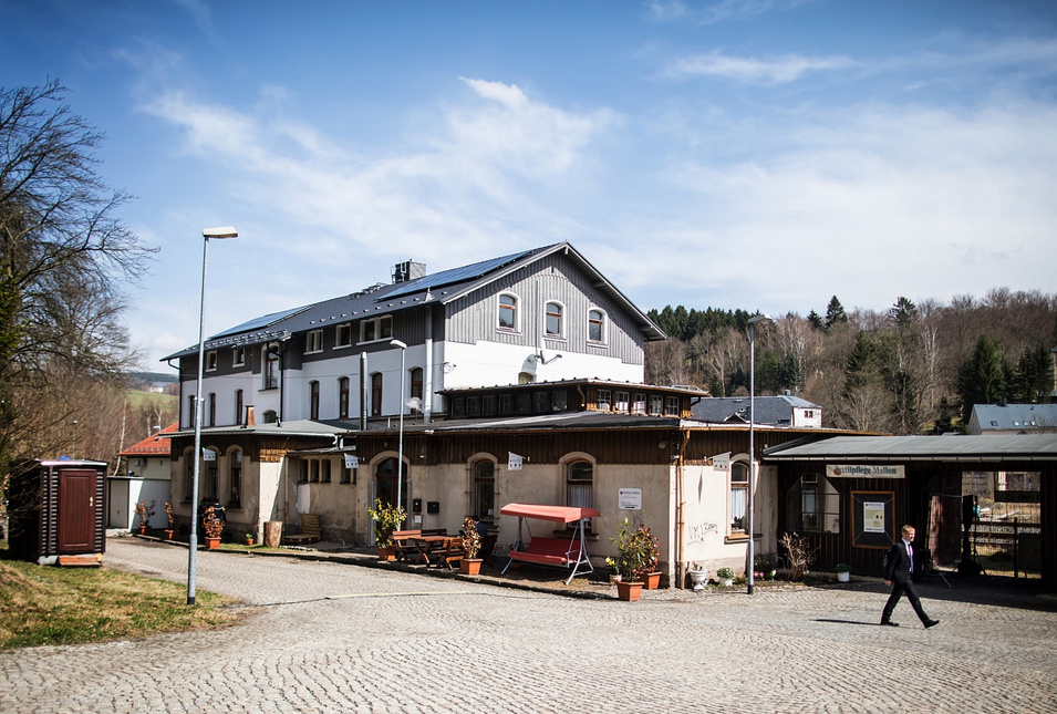 Das Bahnhofsgebäude in Annaberg-Buchholz Süd