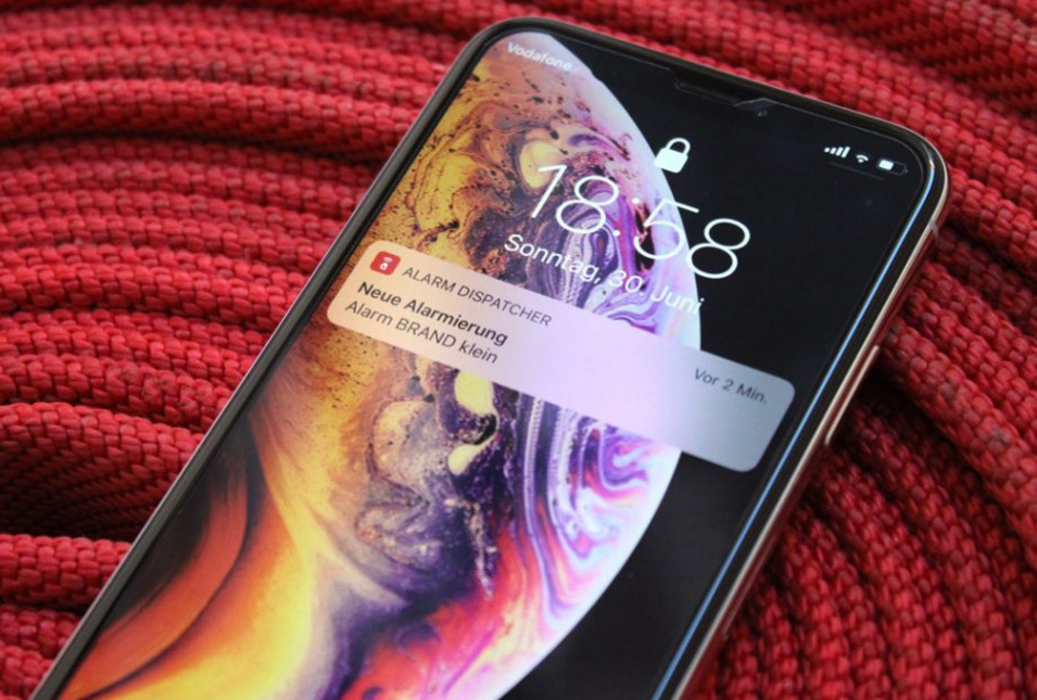 Alarm-Dispatcher Notification auf einem Smartphone