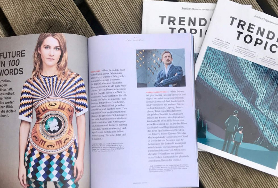 Cover und aufgeschlagene Inhalte des Magazins Trending Topics