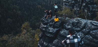 Die Fotografen auf den Felsen der Sächsischen Schweiz