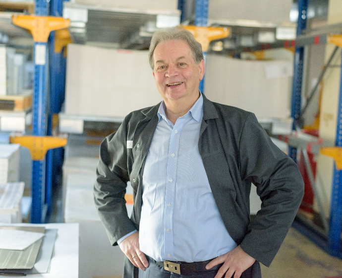 Frank Frenzel in der Druckerei